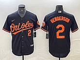 Men's Baltimore Orioles #2 Gunnar Henderson Number Black Cool Base Stitched Jersey,baseball caps,new era cap wholesale,wholesale hats